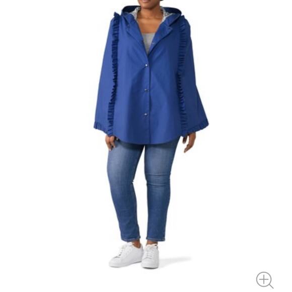 Deborah Lyons Memphis Cape Coat Rain jacket ruffle - Picture 2 of 8